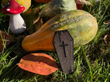 Sarg Patch vor herbstlichem Hintergrund