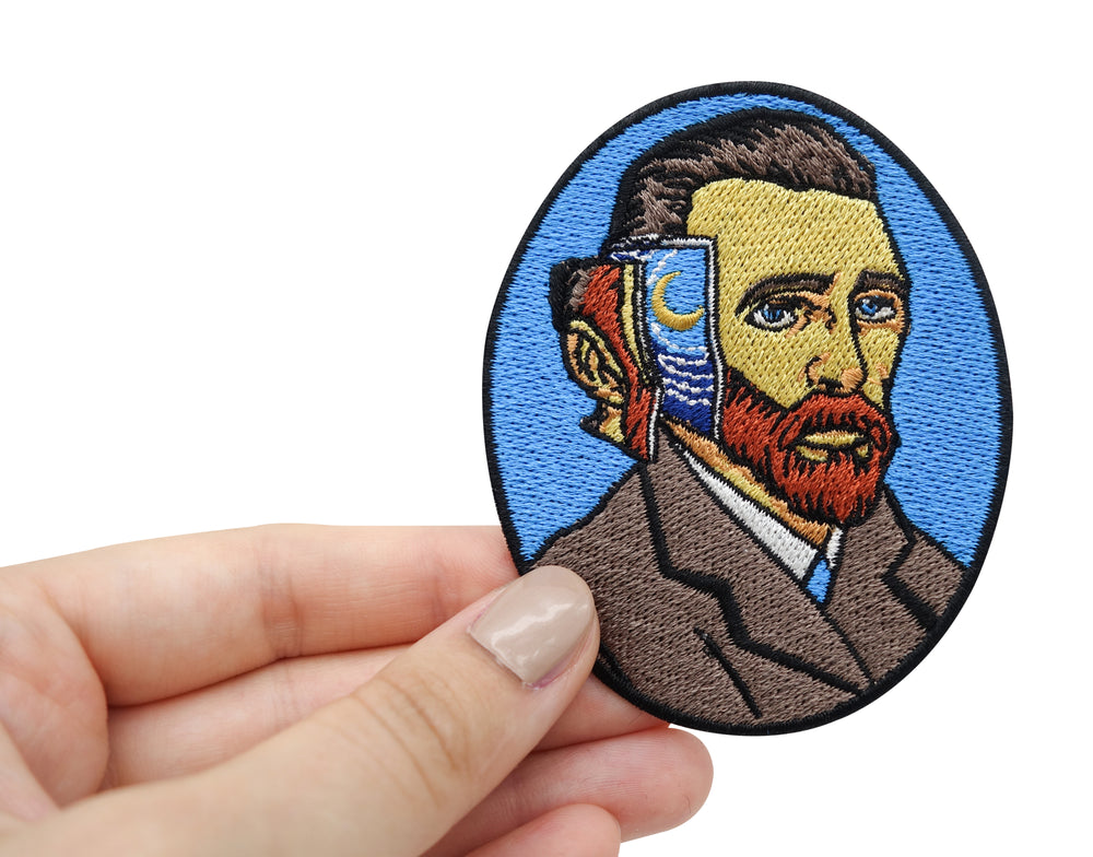 Vincent van Gogh Patch gehalten von einer Frauenhand