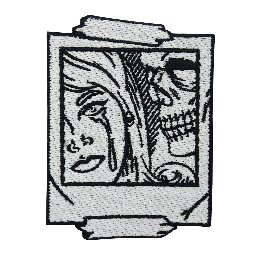 Weißer Totenkopf Selfie Patch