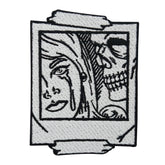 Weißer Totenkopf Selfie Patch
