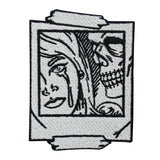 Weißer Totenkopf Selfie Patch