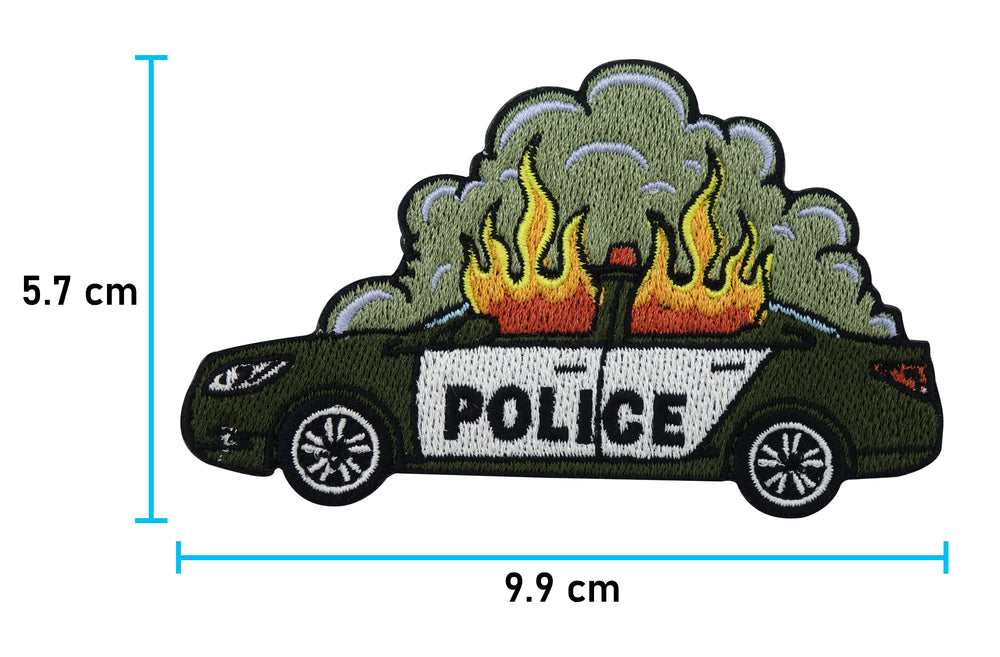 Polizeiauto Patch mit der Maße: 5,7 x 9,9 cm