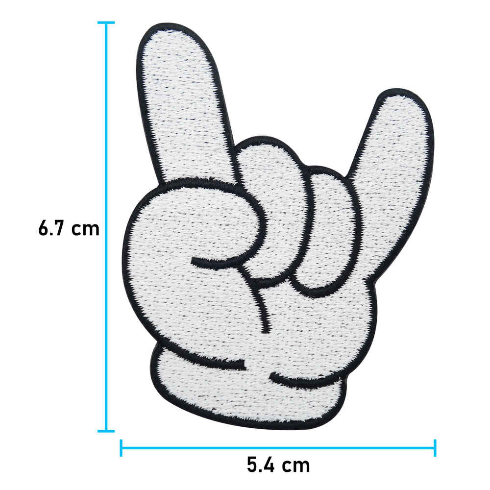 Cartoon Rocker Hand Patch mit der Maße: 6,7 x 5,4 cm