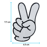 Cartoon Peace Zeichen Patch mit der Maße: 7,7 x 4,5 cm