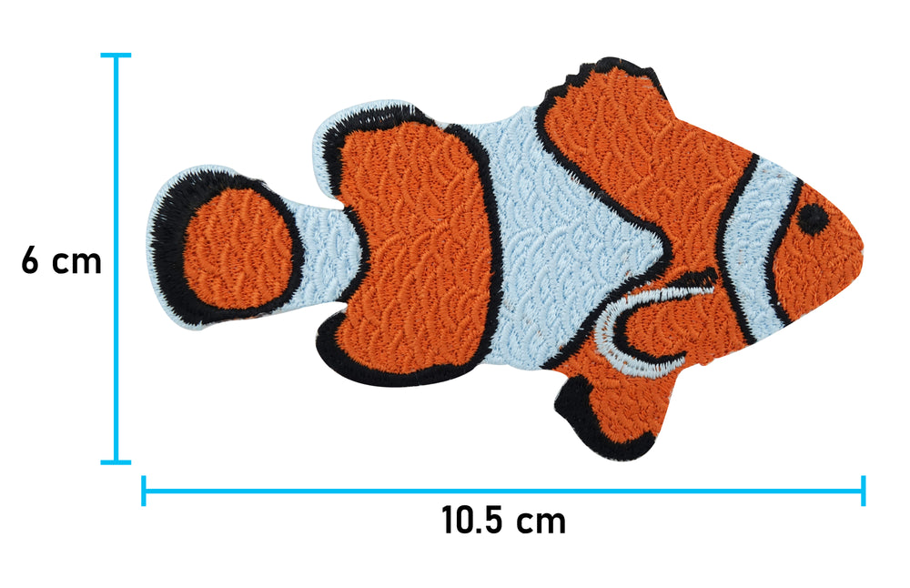 Clown Fisch Patch mit der Maße: 6 x 10,5 cm