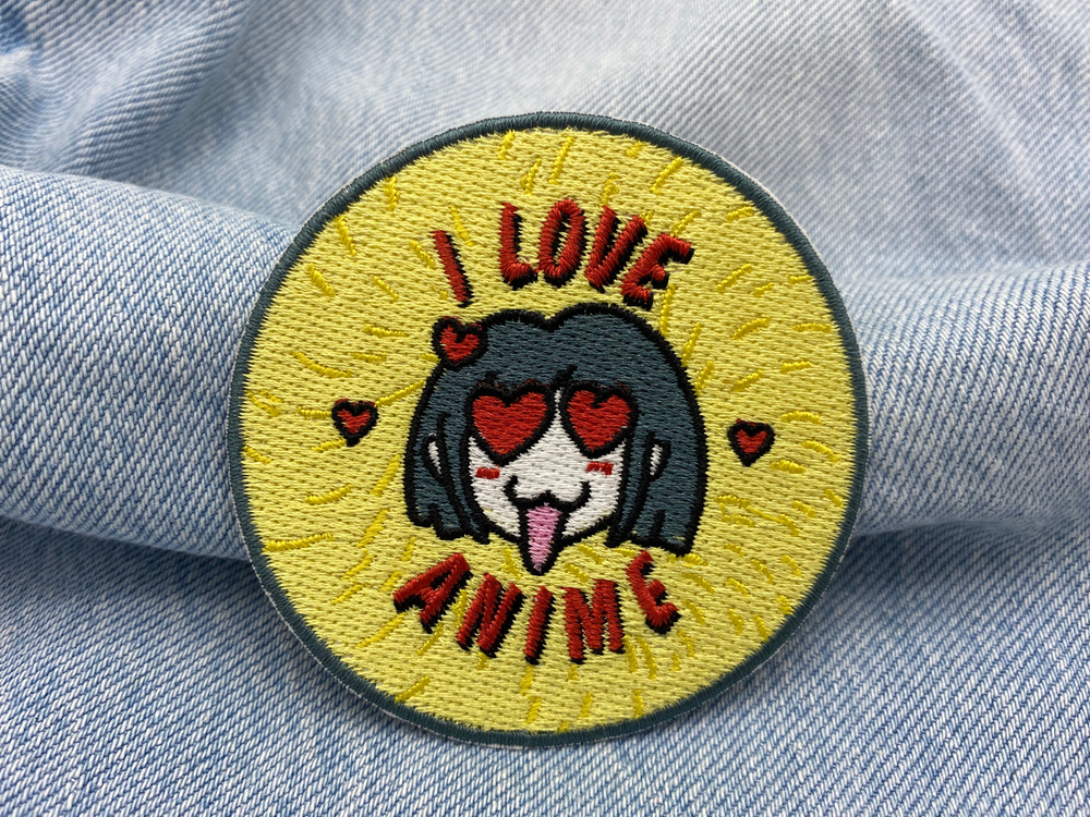 Anime Patch auf blauer Jeans
