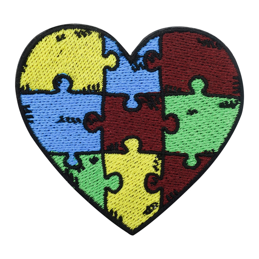 Bunter Puzzle Herz Patch