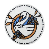 Weißer, runder Schwan Patch