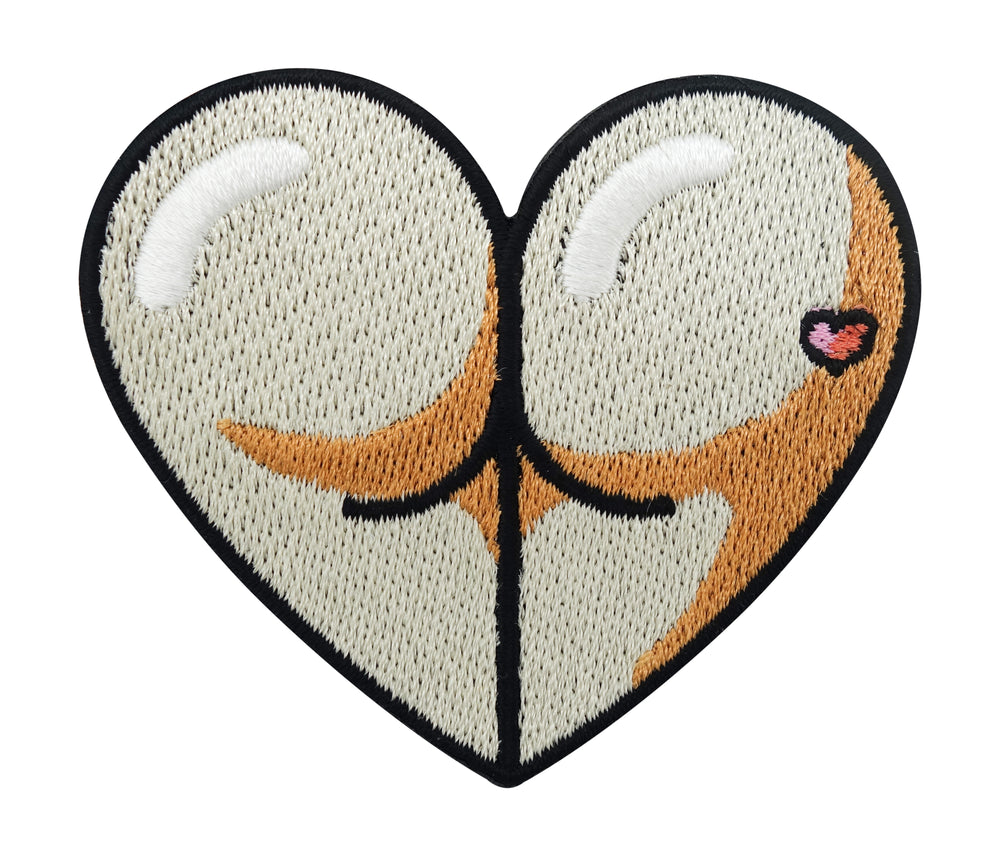 Beiger Popo in Herzform Patch