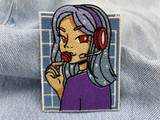 Manga Girl Patch auf blauer Patch