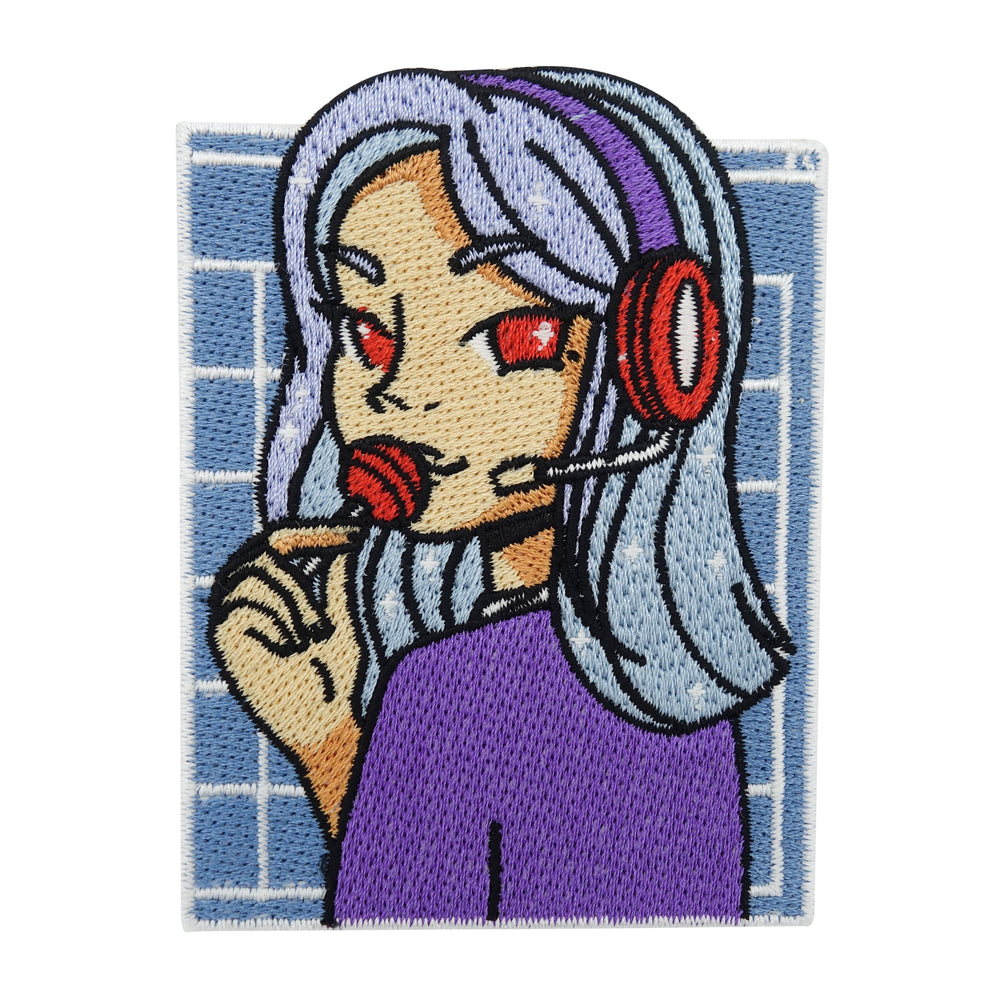 Violetter, blauer Manga Girl mit Lolly Patch