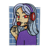Violetter, blauer Manga Girl mit Lolly Patch
