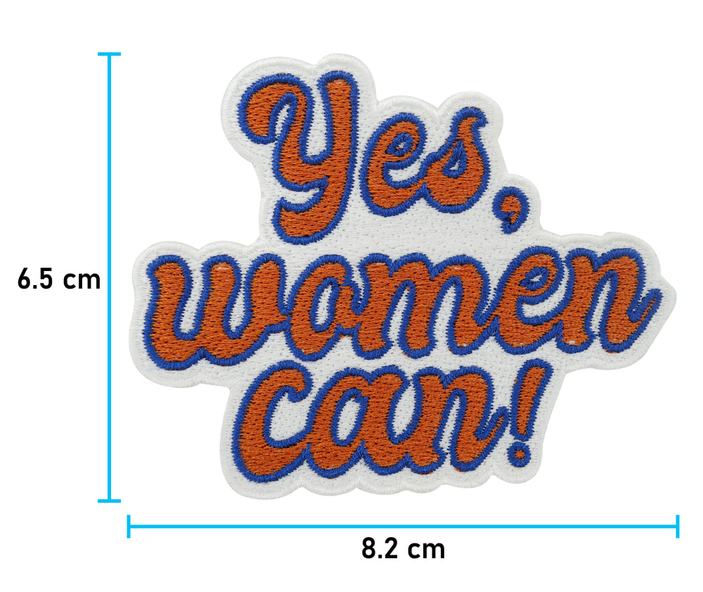 Yes, Women can Patch mit der Maße: 6,5 x 8,2 cm