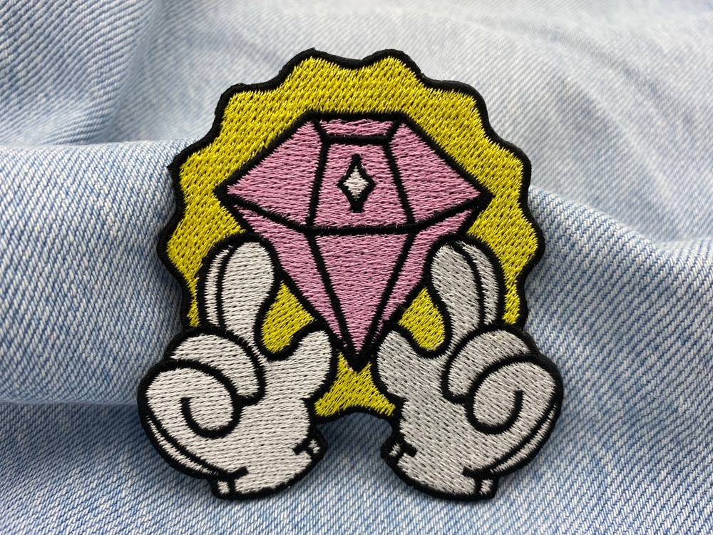 Diamant Patch auf blauer Jeans