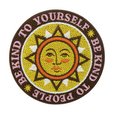 Brauner, gelber Be Kind To Yourself & To People Patch