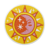 Orangener & gelber Sonne, Mond, Sterne Patch