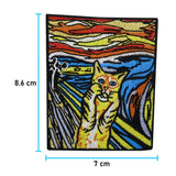 Katzen Patch mit der Maße: 8,6 x 7 cm