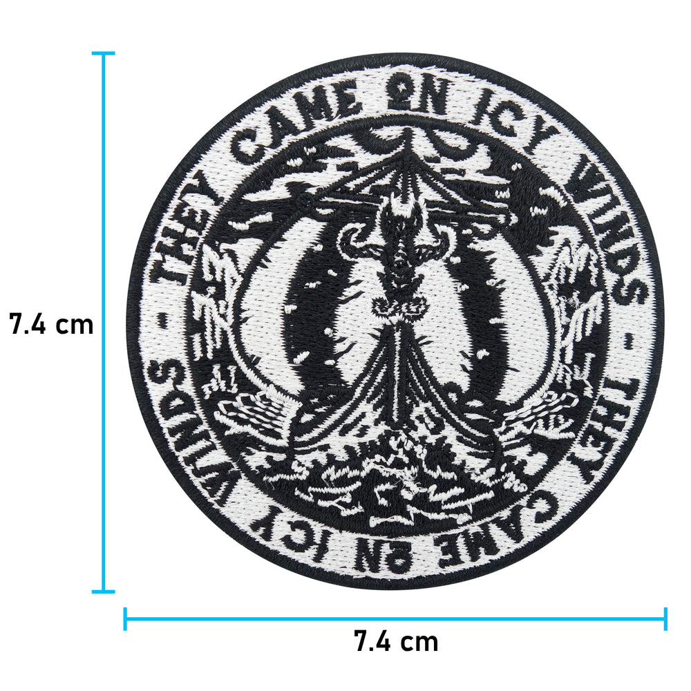 Wikinger Schiff Patch mit der Maße: 7,4 x 7,4 cm