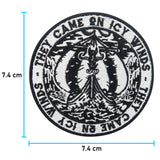 Wikinger Schiff Patch mit der Maße: 7,4 x 7,4 cm