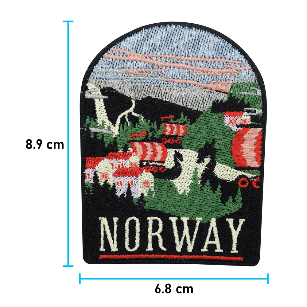 Norwegen Patch mit der Maße: 8,9 x 6,8 cm