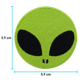 Alien Kopf Patch mit der Maße: 5,9 x 5,9 cm
