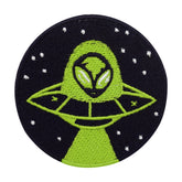 Schwarz-grüner Alien im Ufo Patch