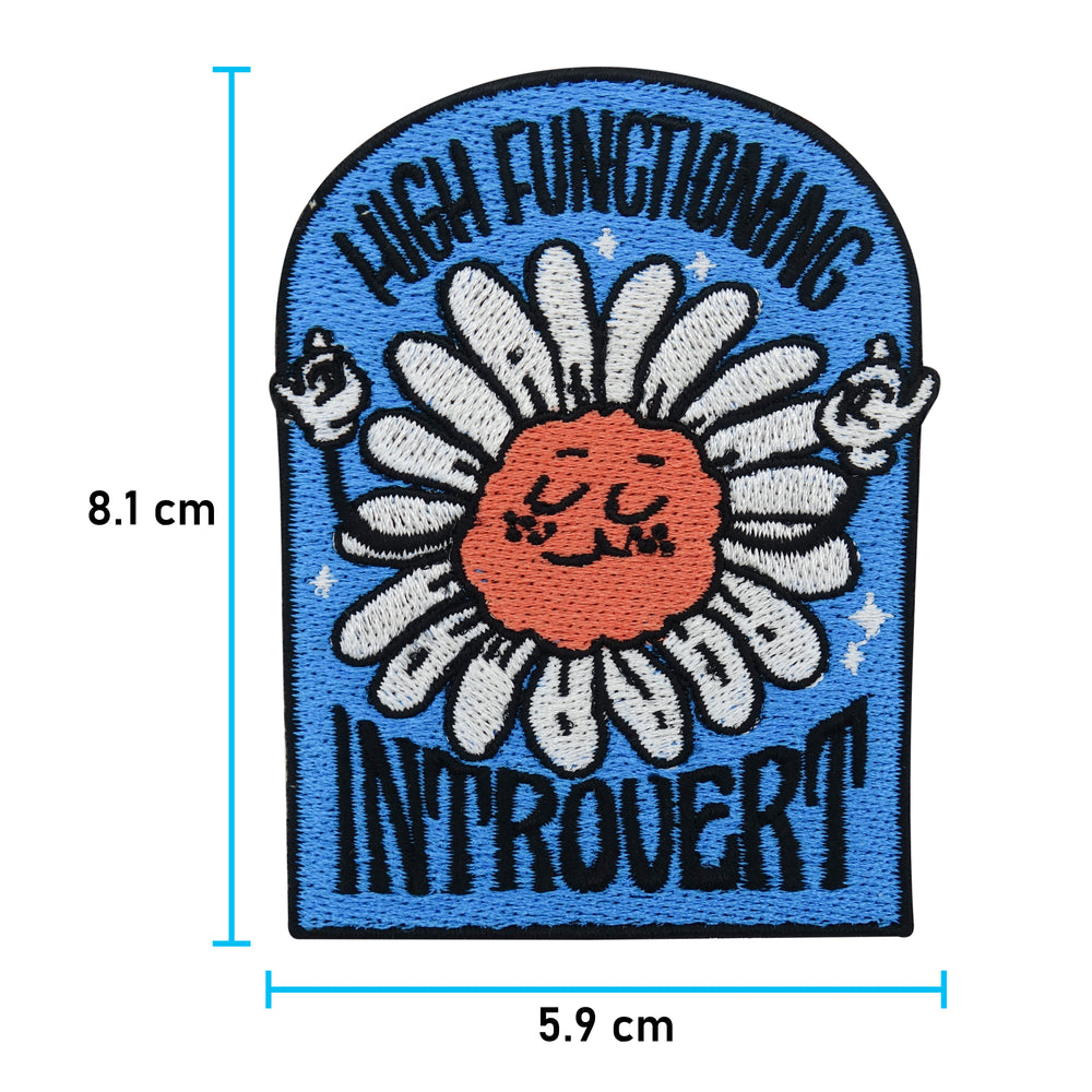 Blumen Spruch Patch mit der Maße: 8,1 x 5,9 cm