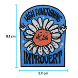 Blumen Spruch Patch mit der Maße: 8,1 x 5,9 cm