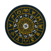 Dunkel blauer und goldener Astrologie Sternzeichen Patch