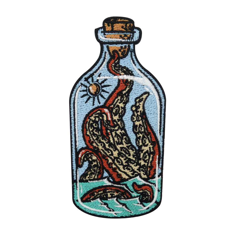 Blauer Krake in der Flasche Patch