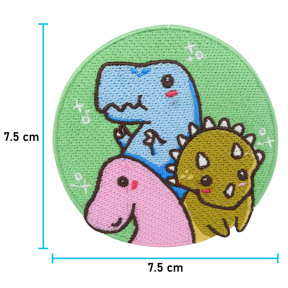 Dinosaurier Patch mit der Maße: 7,5 x 7,5 cm