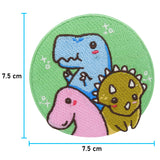 Dinosaurier Patch mit der Maße: 7,5 x 7,5 cm