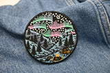 Polarlichter Camping in den Bergen | Wald Klett Patches, Sterne Aufnäher, Natur Klettpatches, Badge, Outdoor Klettpatch, Finally Home