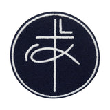 Dunkelblauer christlicher Kreuz & Fisch Patch