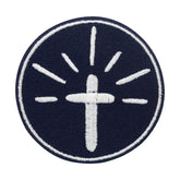 Dunkelblauer Erleuchtetes Kreuz Patch