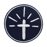 Dunkelblauer Erleuchtetes Kreuz Patch