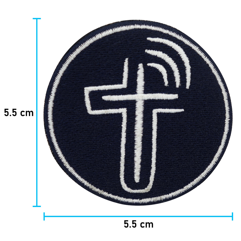 Kreuz Patch mit der Maße: 5,5 x 5,5 cm