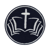 Dunkelblauer Bibel mit Kreuz Patch