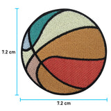 Basketball Patch mit der Maße: 7,2 x 7,2 cm