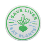 Weiß-grüner Save Lives Eat Plants Veggie Patch
