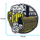 Bier Patch mit der Maße: 7,4 x 7,5 cm