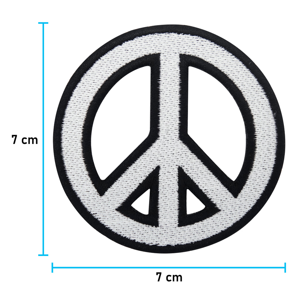 Peace Zeichen Patch mit der Maße: 7 x 7 cm