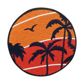 Rot-Orangener Sonnenuntergang mit Palmen Patch