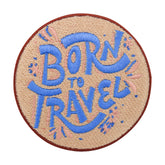 Beige-blauer Born To Travel Patch