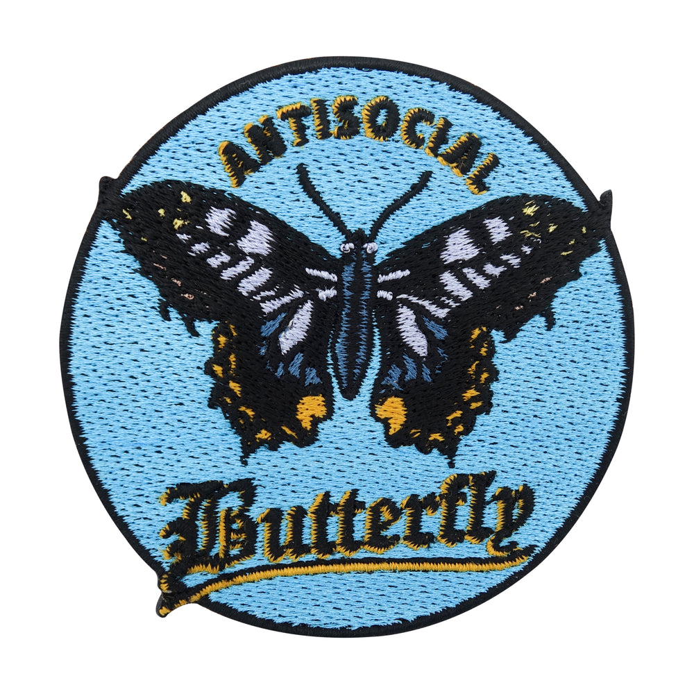 Blauer Antisocial Schmetterling Patch