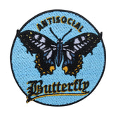Blauer Antisocial Schmetterling Patch