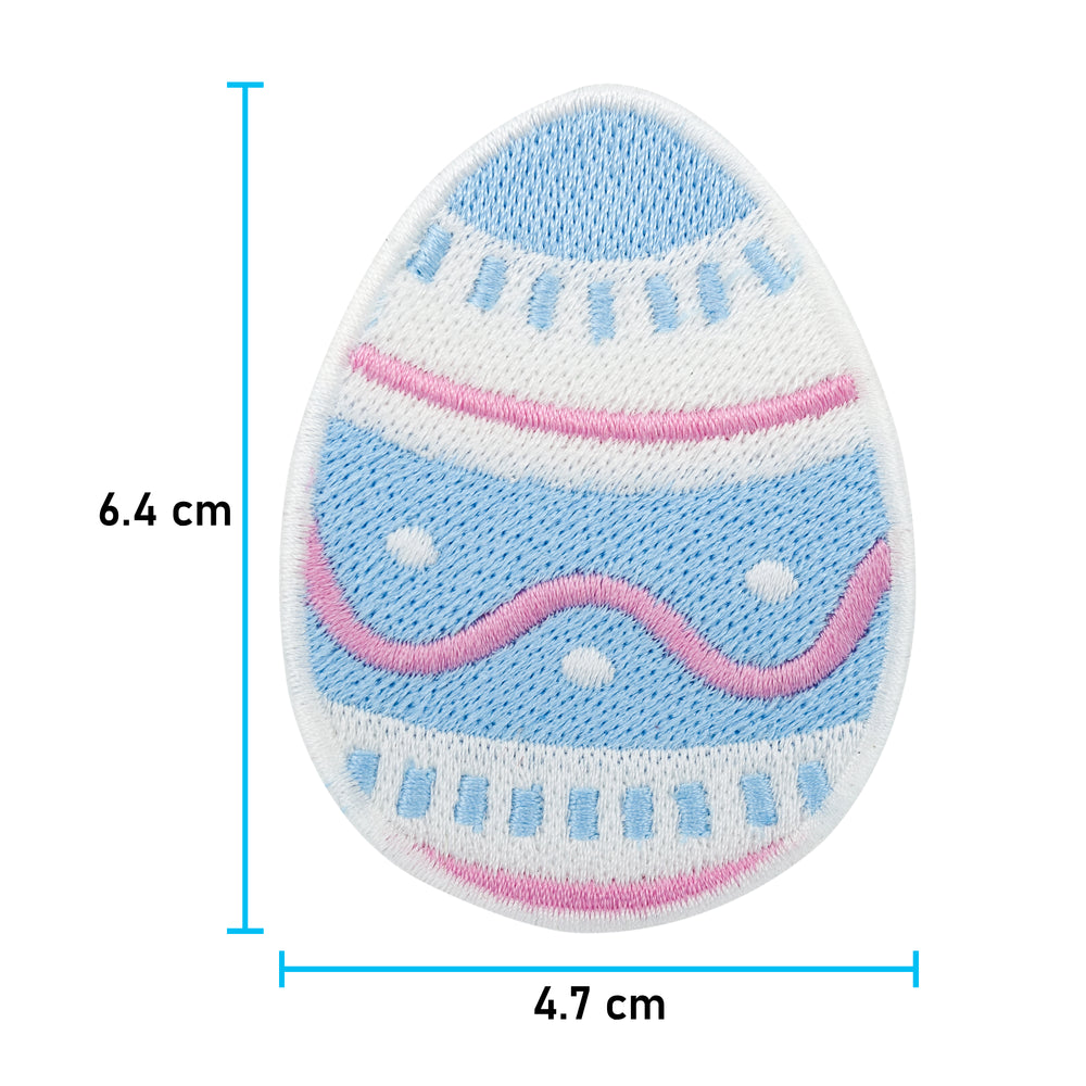 Osterei Patch mit der Maße: 6,4 x 4,7 cm
