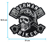Totenkopf Patch mit der Maße: 18,5 x 19 cm