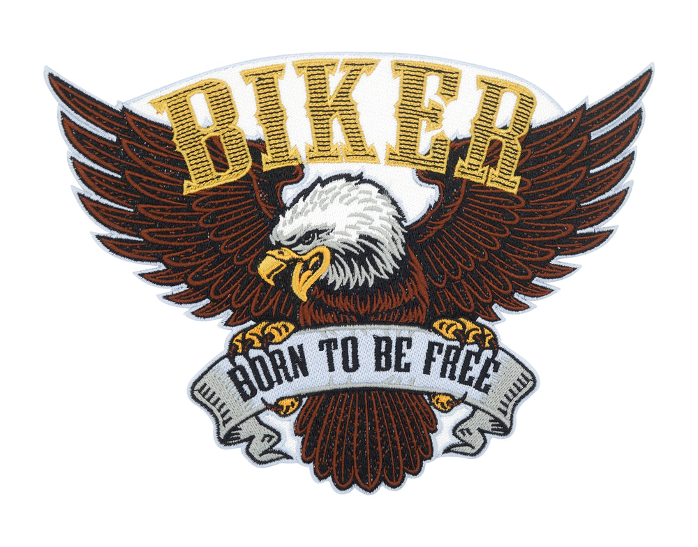Brauner Born to Be Free Biker Adler Patch