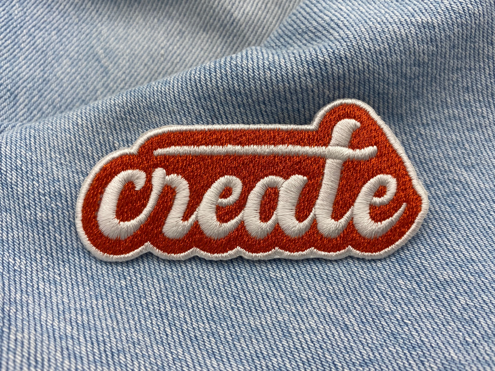 Create Patch auf blauer Jeans